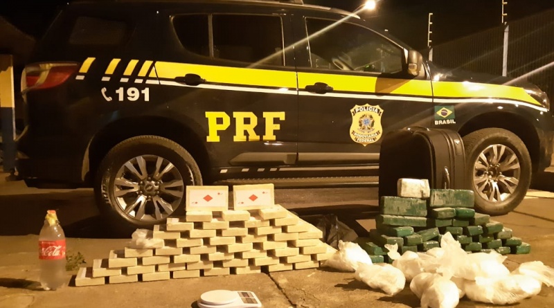 PRF apreende pasta base de cocaína e maconha em Patos de Minas